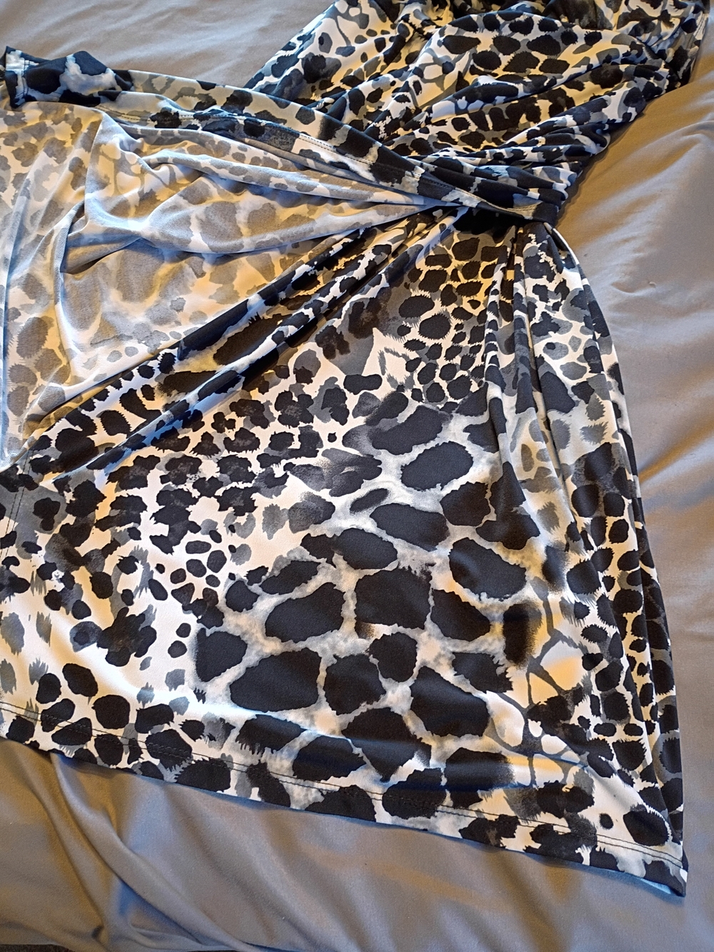 Avenue Black & White Animal Print Wrap Dress - Picture 4 of 6